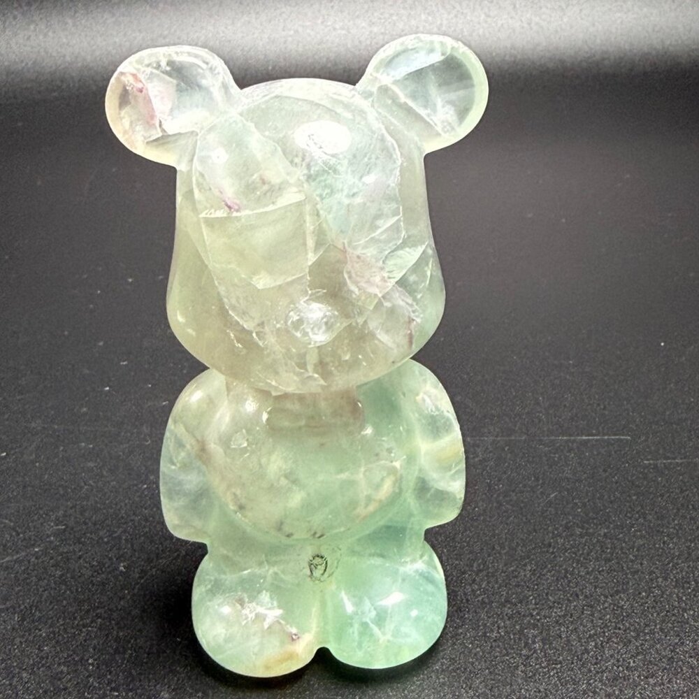 Natural Rainbow Fluorite Gummy Bear Hand Carved UVs Stone Crystal  4" 296g